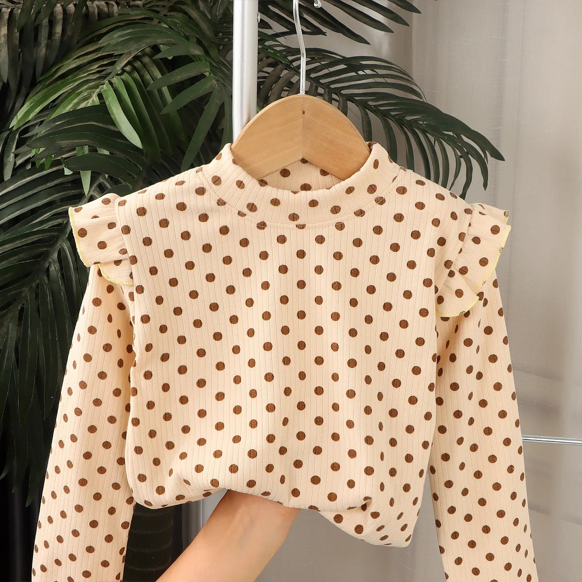 Adorable Floral & Dot Long Sleeve Undershirt for Girls | Sweet & Cozy Kids T-Shirt (2-10T)