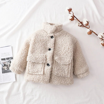 Cozy Sheep-Like Winter Jacket for Baby Girls & Boys | Ultra-Warm Cotton Fleece Toddler Coat (1-8Y)