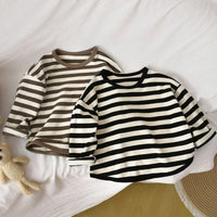 Cozy Striped Long Sleeve T-Shirt for Kids | Soft & Warm Baby Clothes for Spring, Autumn & Winter Fun!