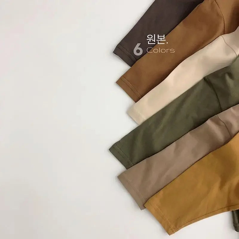 Cozy Autumn Cotton Long Sleeve Tee for Kids | Adorable Solid Color Baby & Toddler Tops