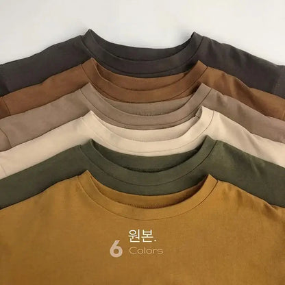 Cozy Autumn Cotton Long Sleeve Tee for Kids | Adorable Solid Color Baby & Toddler Tops