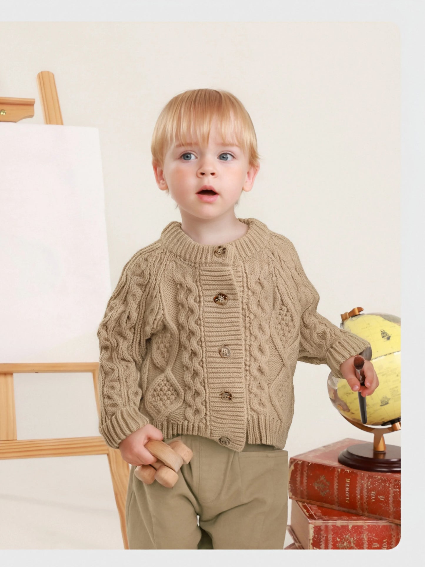 Cozy Autumn Knit Cardigan for Kids | Adorable Girls & Boys Long Sleeve Sweater Jacket | Keep Them Warm & Stylish!