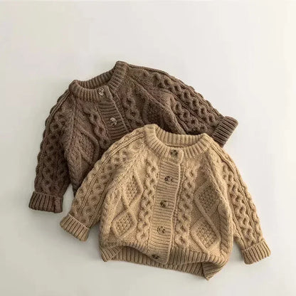 Cozy Autumn Knit Cardigan for Kids | Adorable Girls & Boys Long Sleeve Sweater Jacket | Keep Them Warm & Stylish!