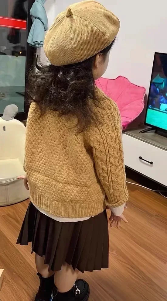 Cozy Autumn Knit Cardigan for Kids | Adorable Girls & Boys Long Sleeve Sweater Jacket | Keep Them Warm & Stylish!