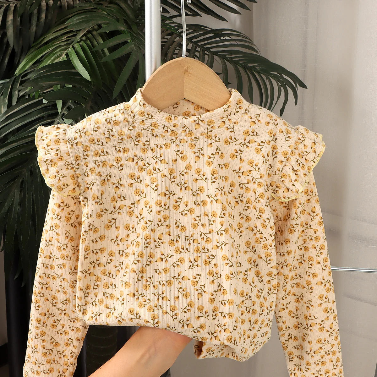 Adorable Floral & Dot Long Sleeve Undershirt for Girls | Sweet & Cozy Kids T-Shirt (2-10T)
