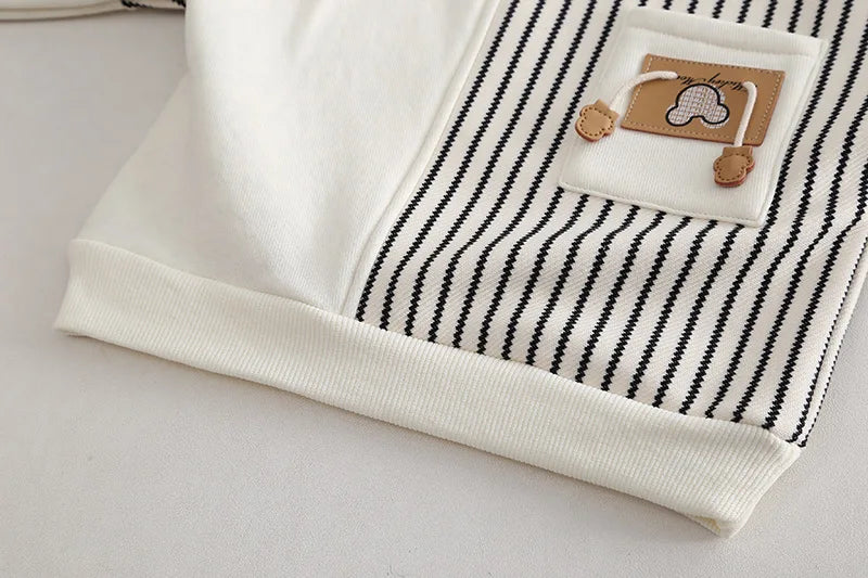 Adorable Autumn Baby Clothes: Cozy Striped T-Shirt & Casual Outfits for Boys & Girls (0-5 Years)