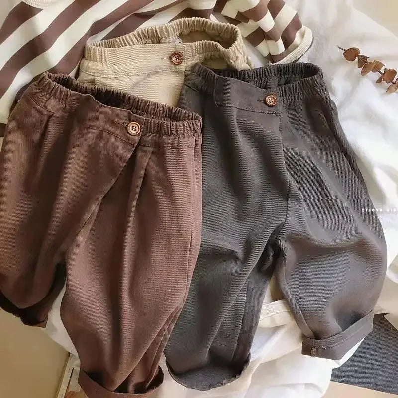 Adorable Korean Baby Harlan Pants: Comfy & Stylish Spring/Summer Essential for Boys & Girls!
