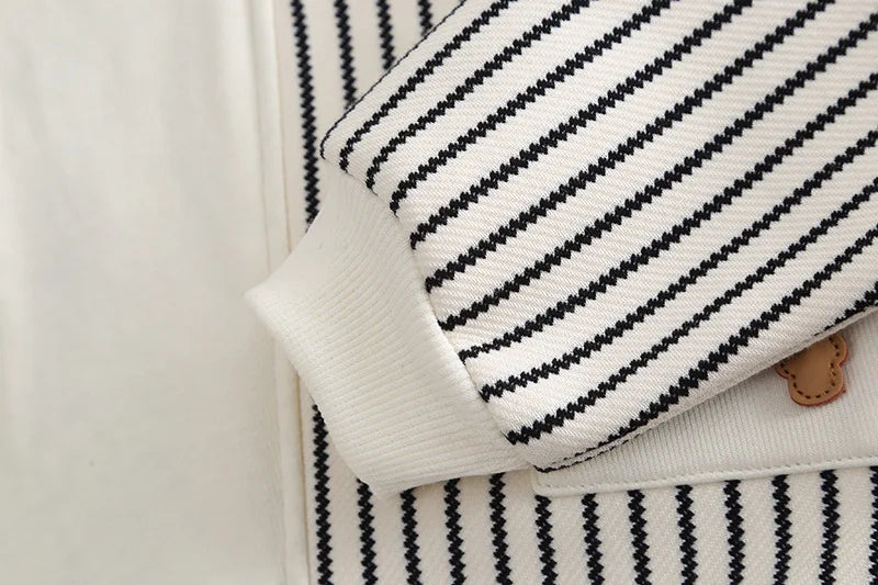 Adorable Autumn Baby Clothes: Cozy Striped T-Shirt & Casual Outfits for Boys & Girls (0-5 Years)