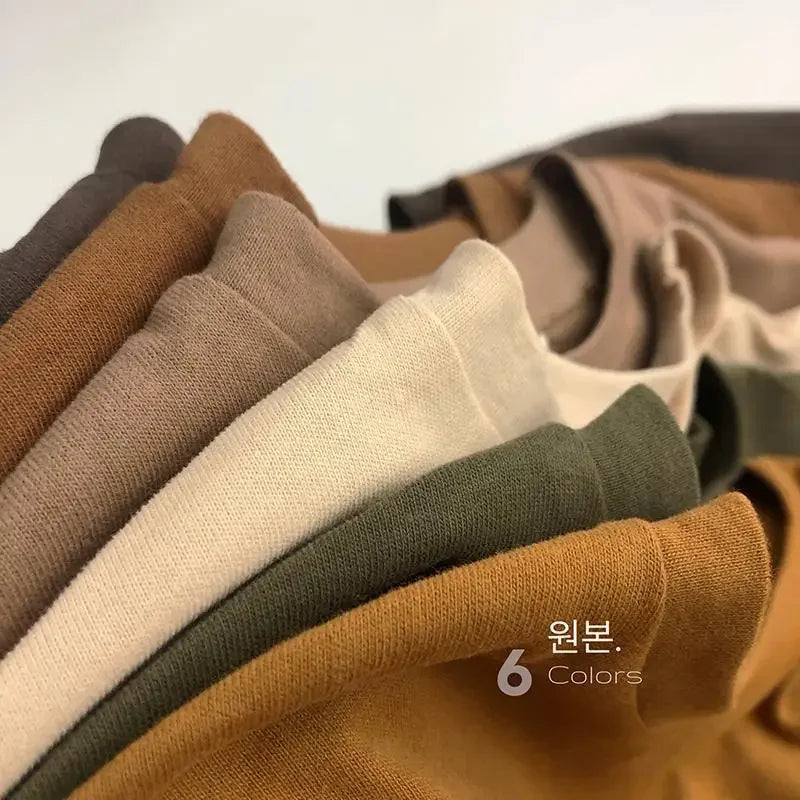 Cozy Autumn Cotton Long Sleeve Tee for Kids | Adorable Solid Color Baby & Toddler Tops