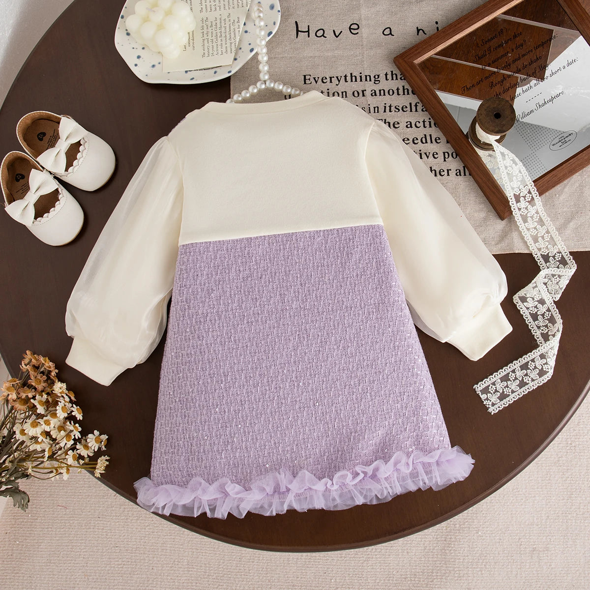 Adorable Korean Style Baby Girl Dress: Sweet Bow, Long Sleeve, Perfect for Spring & Autumn (9 Months - 3 Years)