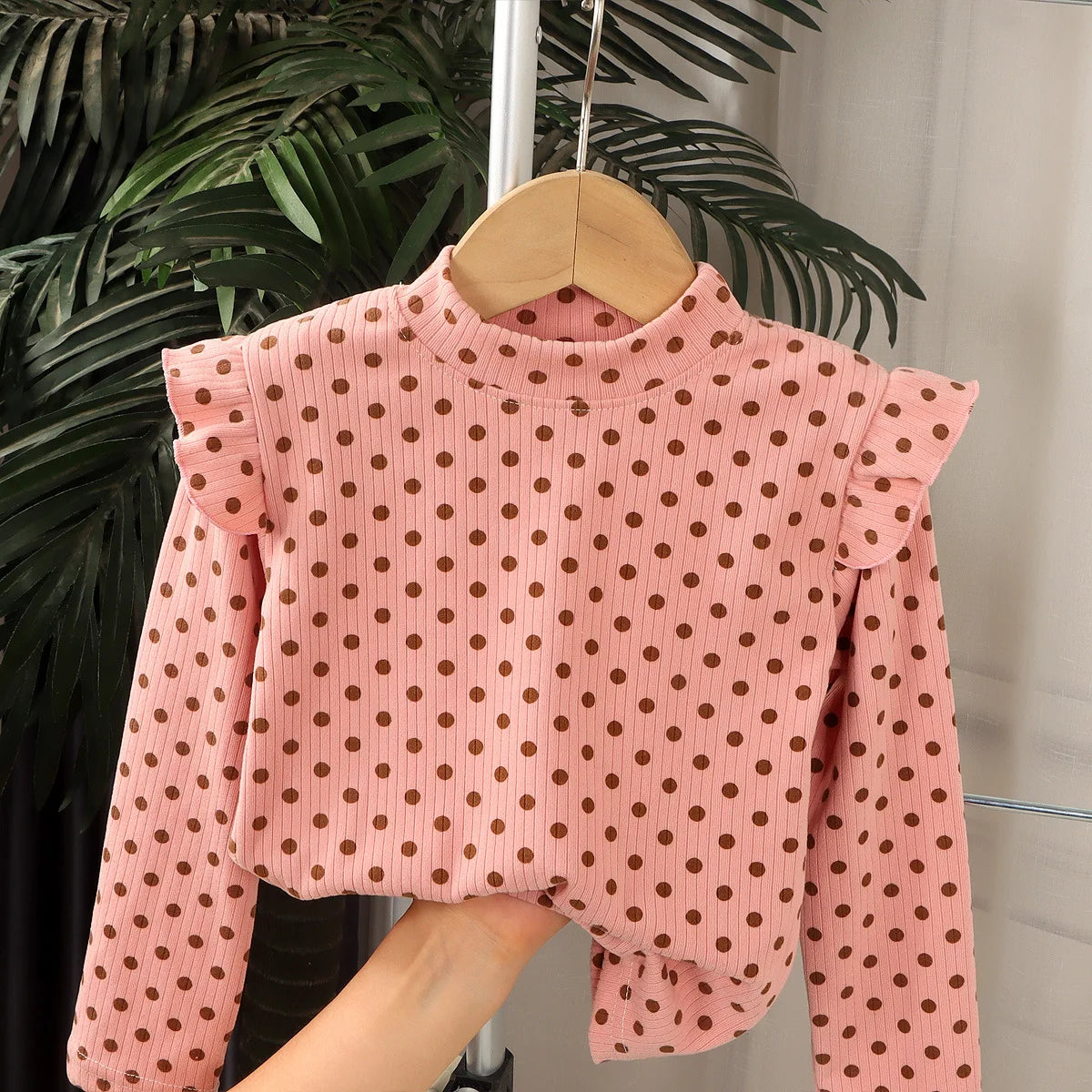 Adorable Floral & Dot Long Sleeve Undershirt for Girls | Sweet & Cozy Kids T-Shirt (2-10T)