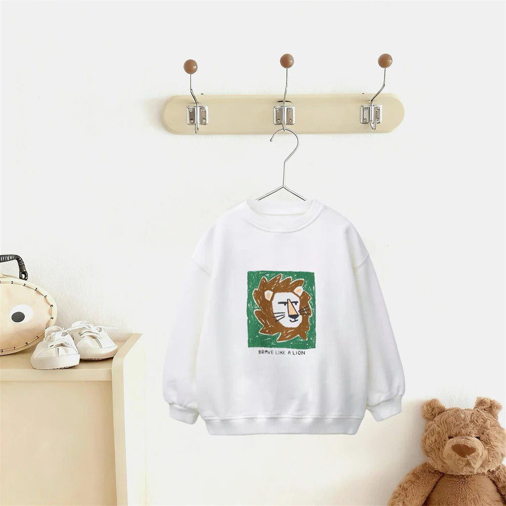 Adorable Kids' Long-Sleeve Sweatshirt: Cozy & Cute Casual Wear for Boys & Girls (Ages 1-6)
