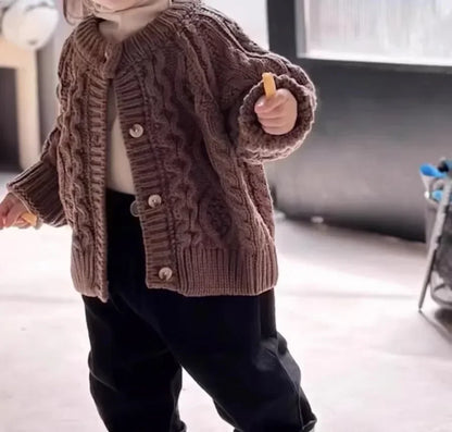 Cozy Autumn Knit Cardigan for Kids | Adorable Girls & Boys Long Sleeve Sweater Jacket | Keep Them Warm & Stylish!