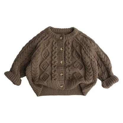 Cozy Autumn Knit Cardigan for Kids | Adorable Girls & Boys Long Sleeve Sweater Jacket | Keep Them Warm & Stylish!
