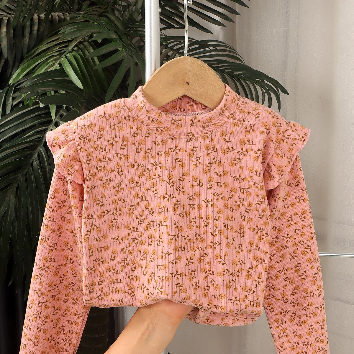 Adorable Floral & Dot Long Sleeve Undershirt for Girls | Sweet & Cozy Kids T-Shirt (2-10T)
