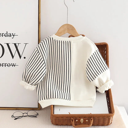 Adorable Autumn Baby Clothes: Cozy Striped T-Shirt & Casual Outfits for Boys & Girls (0-5 Years)