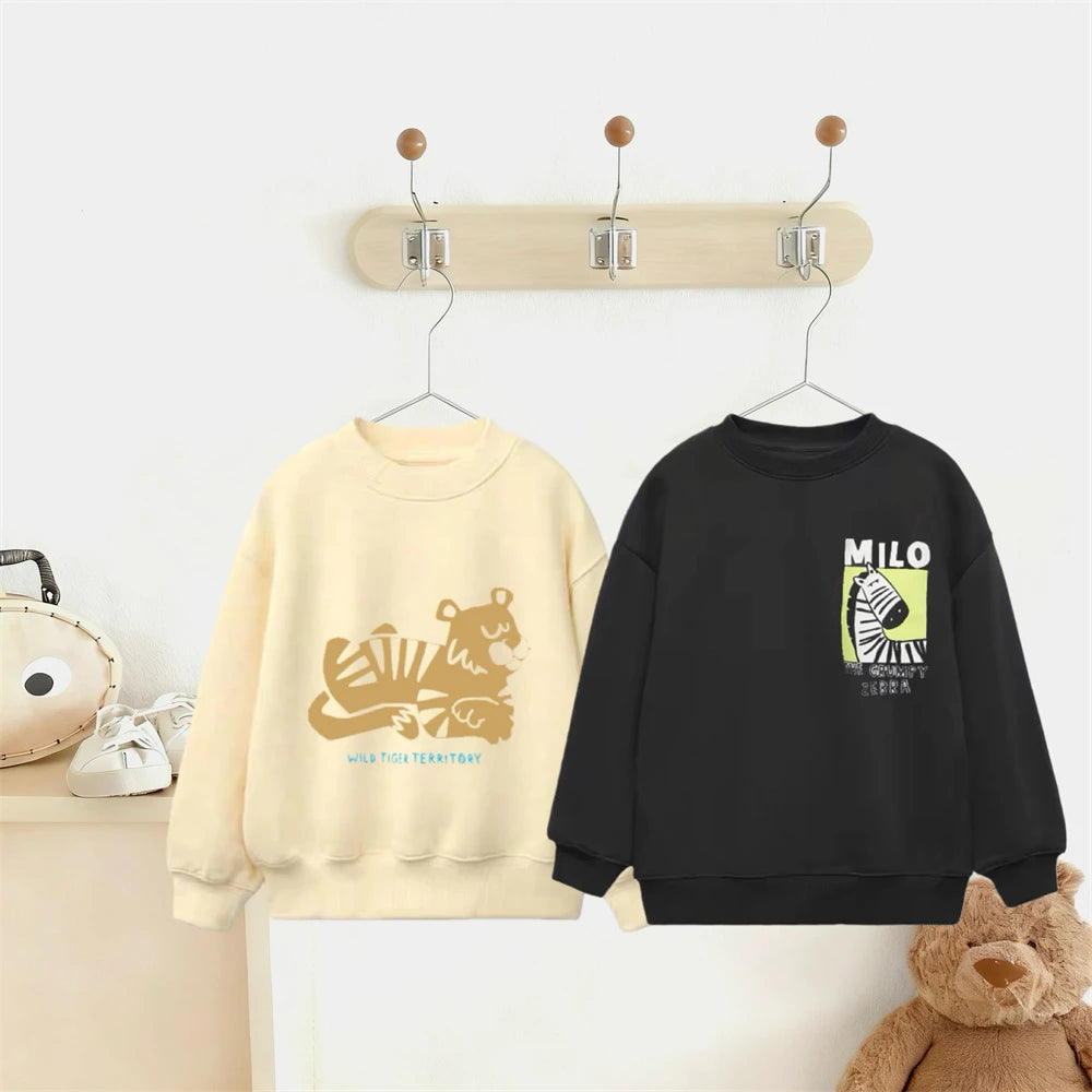 Adorable Kids' Long-Sleeve Sweatshirt: Cozy & Cute Casual Wear for Boys & Girls (Ages 1-6)