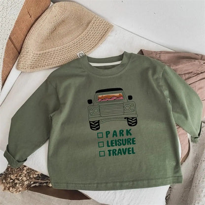 Cozy & Cute Kids Long-Sleeve Tee: Soft Cotton Blend for Autumn Adventures!