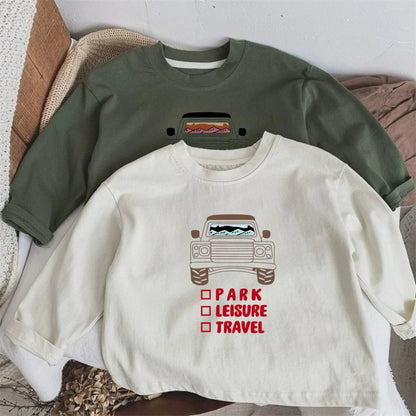 Cozy & Cute Kids Long-Sleeve Tee: Soft Cotton Blend for Autumn Adventures!
