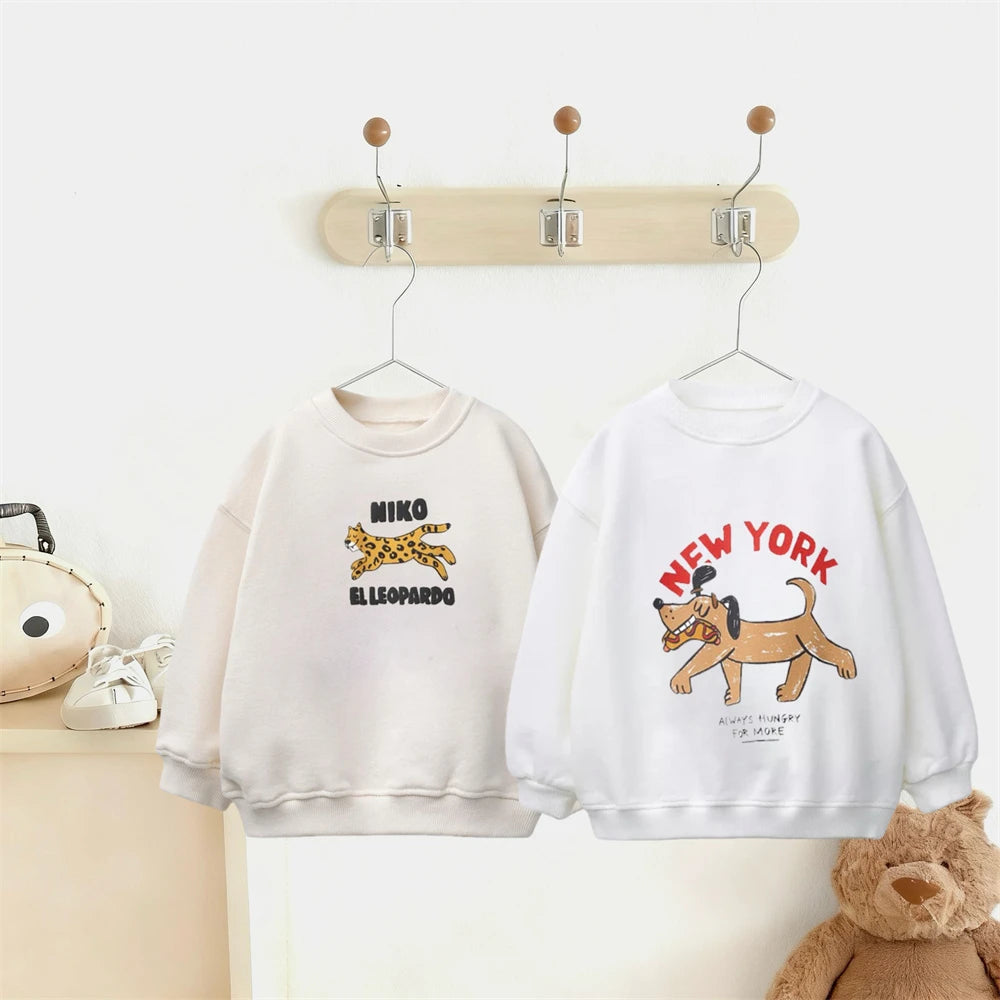 Adorable Kids' Long-Sleeve Sweatshirt: Cozy & Cute Casual Wear for Boys & Girls (Ages 1-6)