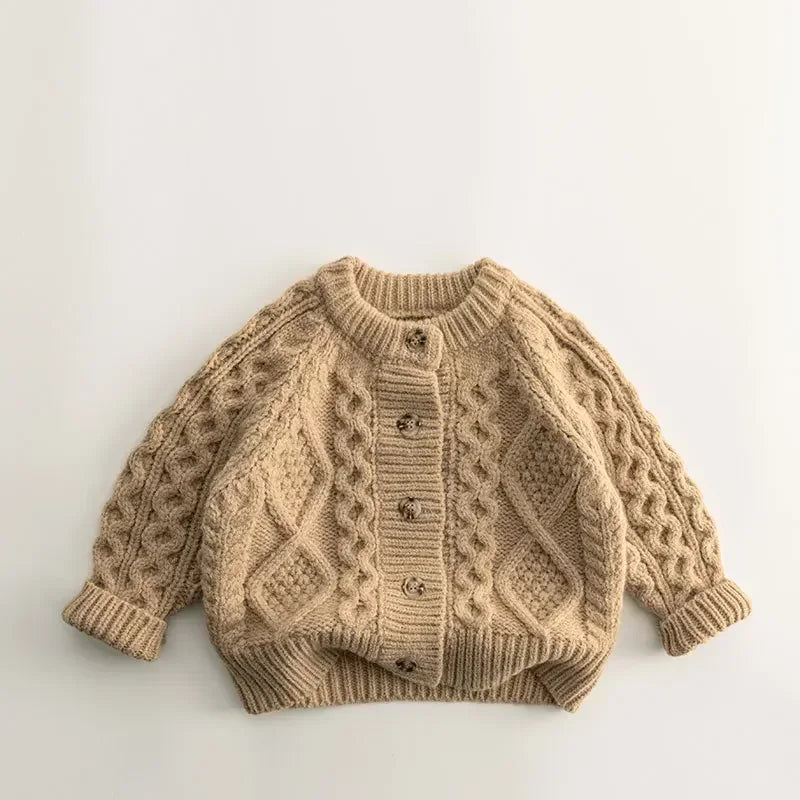 Cozy Autumn Knit Cardigan for Kids | Adorable Girls & Boys Long Sleeve Sweater Jacket | Keep Them Warm & Stylish!
