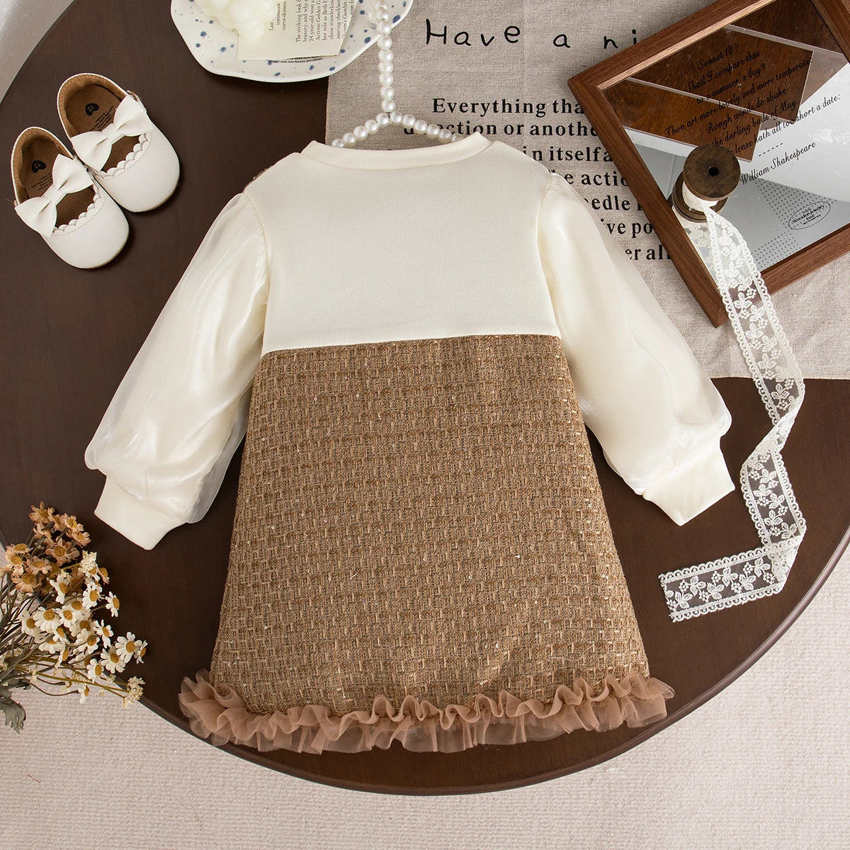 Adorable Korean Style Baby Girl Dress: Sweet Bow, Long Sleeve, Perfect for Spring & Autumn (9 Months - 3 Years)