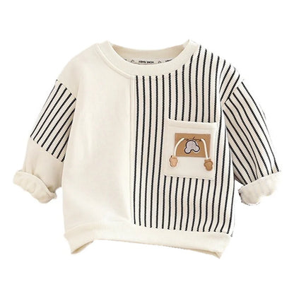 Adorable Autumn Baby Clothes: Cozy Striped T-Shirt & Casual Outfits for Boys & Girls (0-5 Years)