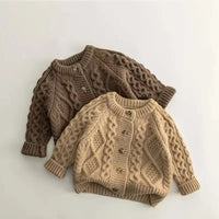 Cozy Autumn Knit Cardigan for Kids | Adorable Girls & Boys Long Sleeve Sweater Jacket | Keep Them Warm & Stylish!
