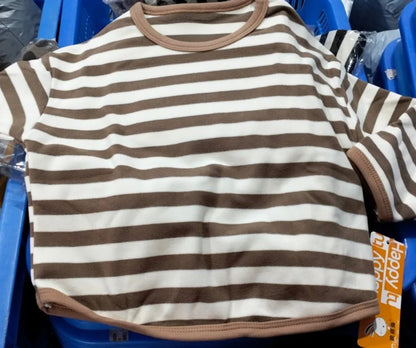 Cozy Striped Long Sleeve T-Shirt for Kids | Soft & Warm Baby Clothes for Spring, Autumn & Winter Fun!