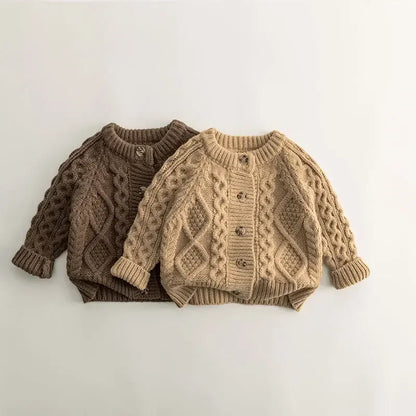Cozy Autumn Knit Cardigan for Kids | Adorable Girls & Boys Long Sleeve Sweater Jacket | Keep Them Warm & Stylish!