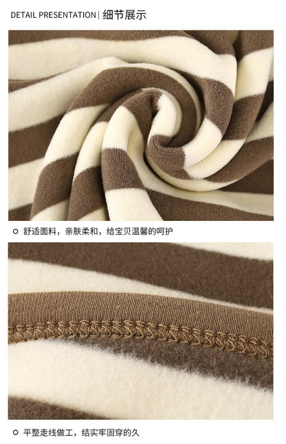 Cozy Striped Long Sleeve T-Shirt for Kids | Soft & Warm Baby Clothes for Spring, Autumn & Winter Fun!