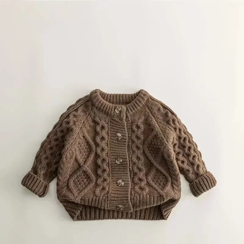 Cozy Autumn Knit Cardigan for Kids | Adorable Girls & Boys Long Sleeve Sweater Jacket | Keep Them Warm & Stylish!